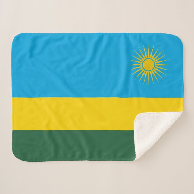 Cobertor Sherpa Bandeira do Ruanda (Frente (Horizontal))