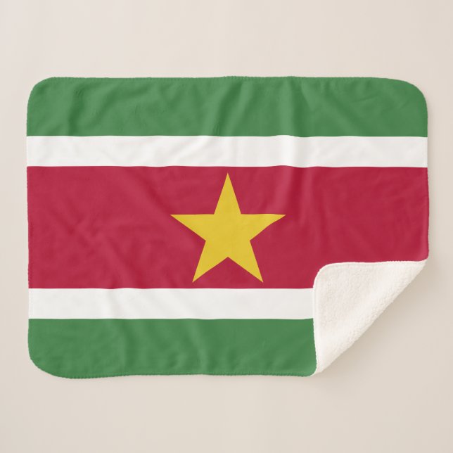 Cobertor Sherpa Bandeira do Suriname (Frente (Horizontal))