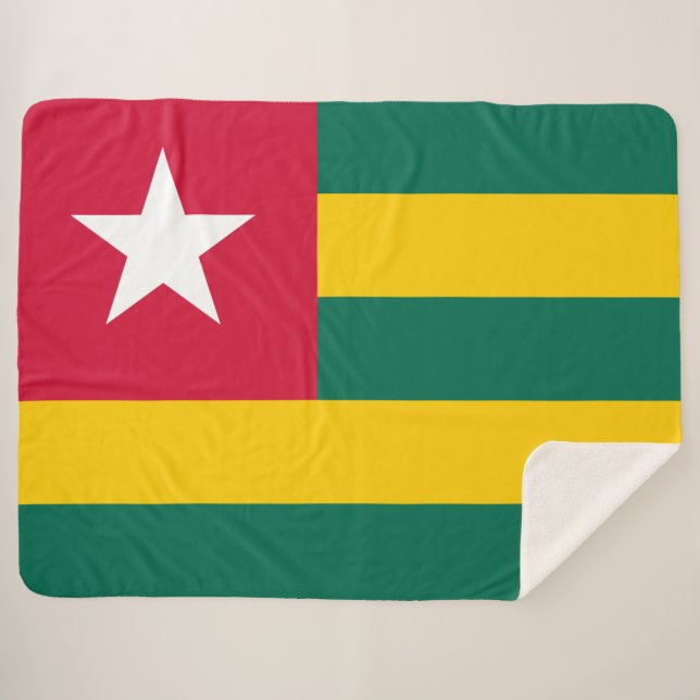 Cobertor Sherpa Bandeira do Togo (Frente (Horizontal))
