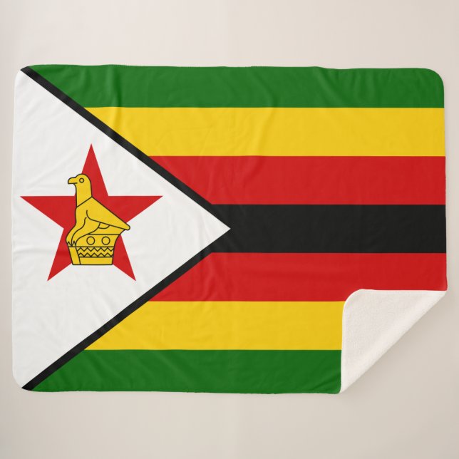 Cobertor Sherpa Bandeira do Zimbabué (Frente (Horizontal))