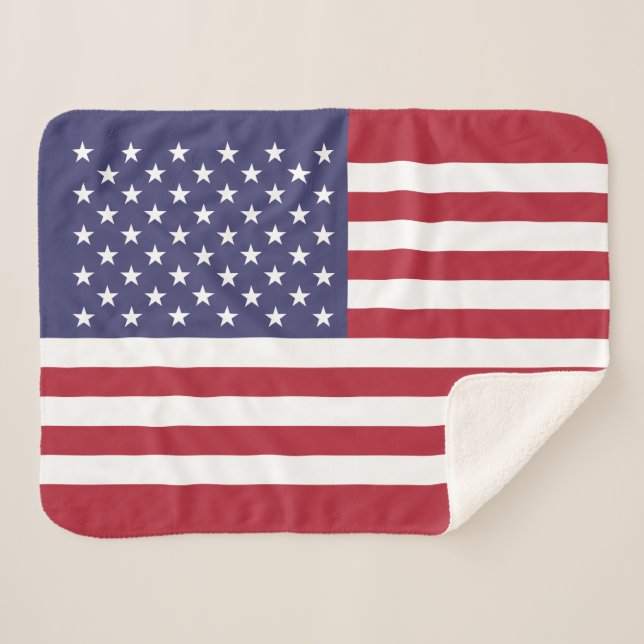 Cobertor Sherpa Bandeira dos Estados Unidos (Frente (Horizontal))