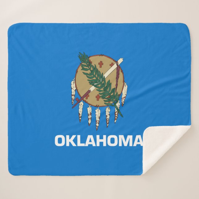 Cobertor Sherpa Bandeira Estadual de Oklahoma (Frente (Horizontal))
