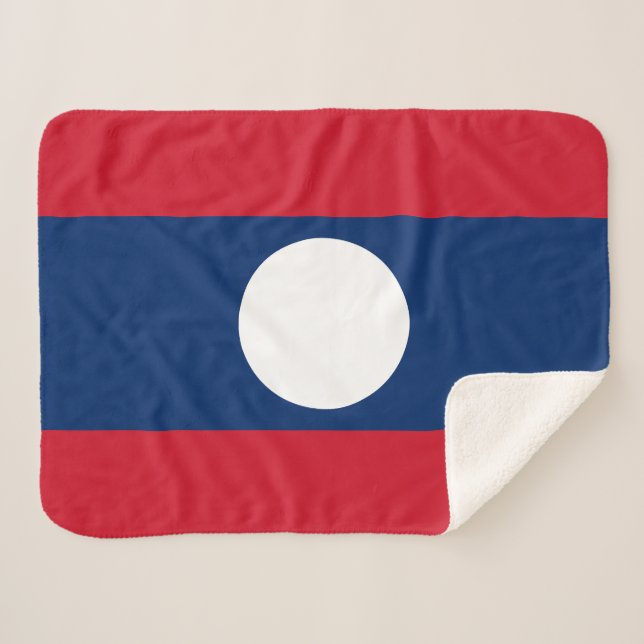 Cobertor Sherpa Bandeira Laos (Frente (Horizontal))
