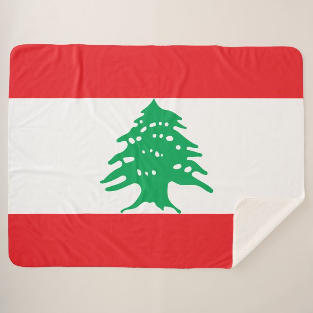 Cobertor Sherpa Bandeira Libanesa (Bandeira do Líbano) (Frente (Horizontal))