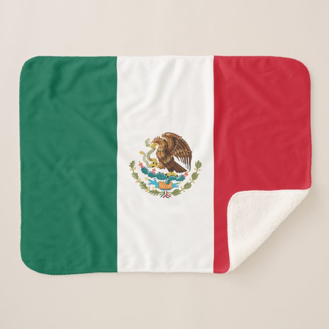 Cobertor Sherpa Bandeira mexicana (Frente (Horizontal))