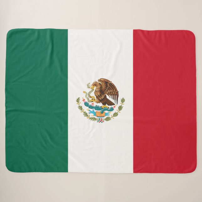 Cobertor Sherpa Bandeira mexicana (México) (Frente (Horizontal))