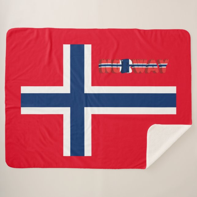 Cobertor Sherpa Bandeira norueguesa (Frente (Horizontal))