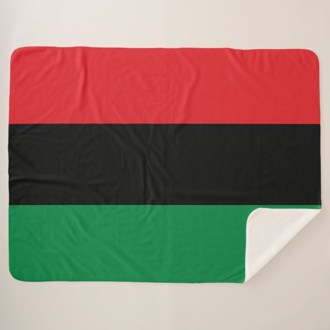 Cobertor Sherpa Bandeira Pan-Africana (Frente (Horizontal))