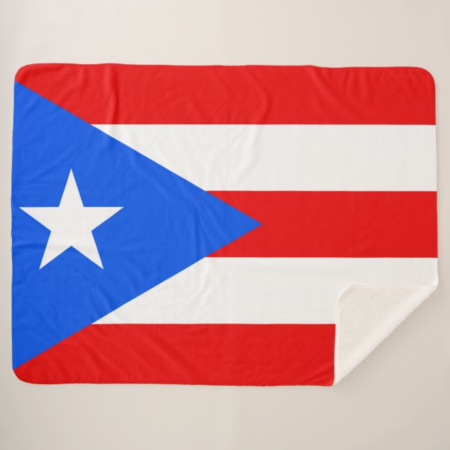 Cobertor Sherpa Bandeira Porto Rico (Frente (Horizontal))