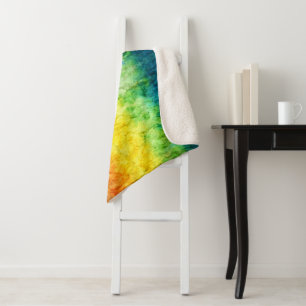 Cobertor Sherpa Bandeira tie-dye da SlipperyJoe's arco-íris pressi
