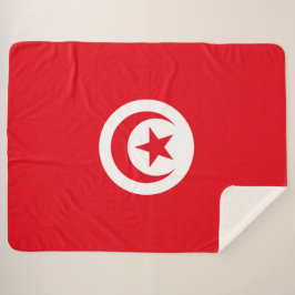 Cobertor Sherpa Bandeira Tunisina (Tunísia) (Crescente Islâmica)