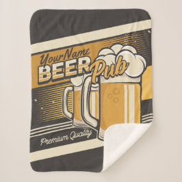 Cobertor Sherpa Bar de Pub de Cerveja Fria Personalizada Premium