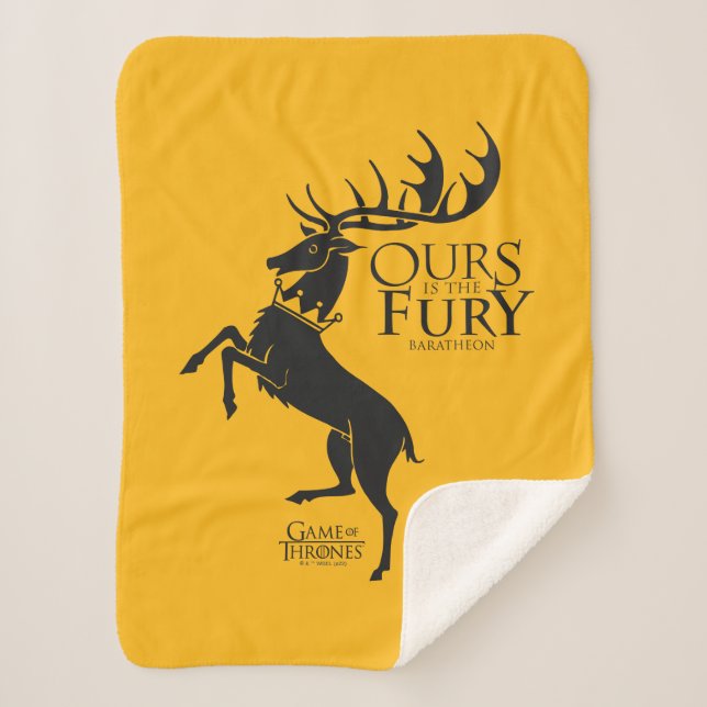 Cobertor Sherpa Baratheon Sigil - Ours is the Fury (Frente)