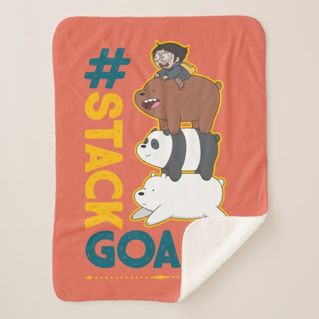 Cobertor Sherpa Bare Bears and Chloe - #StackMetas (Frente)