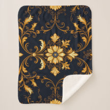 "Barockes Ornament-Muster in Gold und Schwarz" Dec