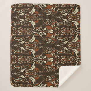 Cobertor Sherpa Barroco Floral: Papel de Carteira Clássico Vintage