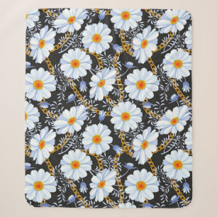 Cobertor Sherpa Barroco ouro: Textura em cadeia floral