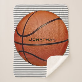 Cobertor Sherpa Basquete em Stripes Design Sherpa Blanket