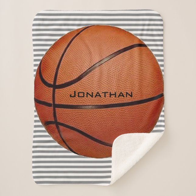 Cobertor Sherpa Basquete em Stripes Design Sherpa Blanket (Frente)