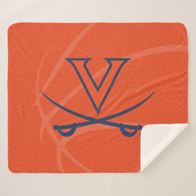 Cobertor Sherpa Basquetebol Virginia Cavaliers (Frente (Horizontal))