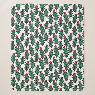 Cobertor Sherpa Bastante vinho de Natal verde e borrado