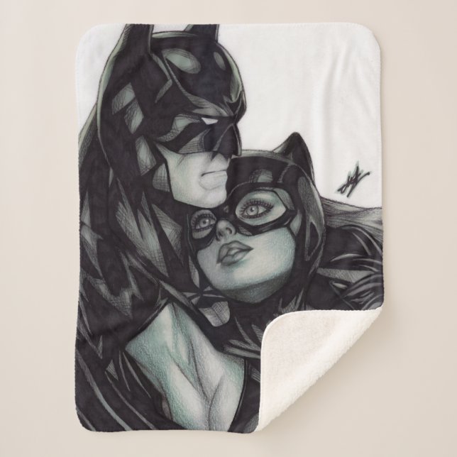 Cobertor Sherpa Batman & Catwoman ~ Bruce wayne & Selina Kyle (Frente)