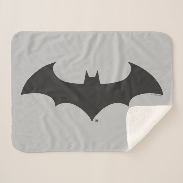 Cobertor Sherpa Batman Symbol | Simple Bat Silhouette Logo (Frente (Horizontal))