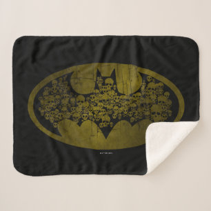 Cobertor Sherpa Batman Symbol   Skulls in Bat Logo