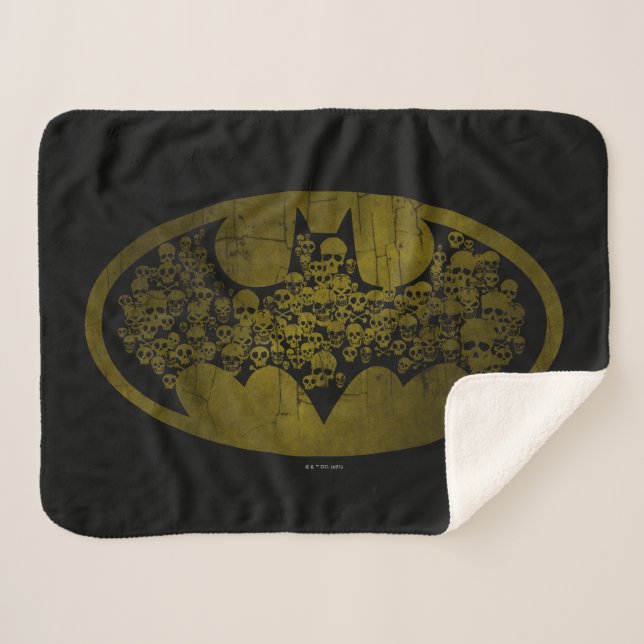 Cobertor Sherpa Batman Symbol | Skulls in Bat Logo (Frente (Horizontal))