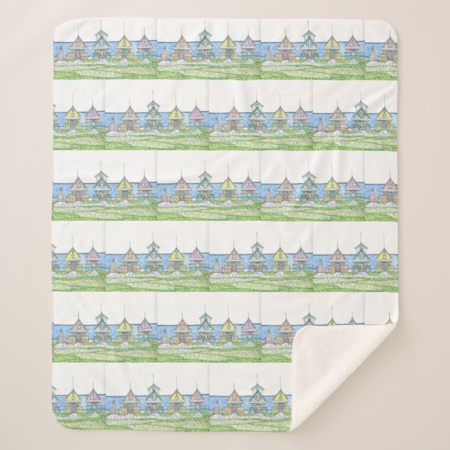 Cobertor Sherpa Beach Cottage Sherpa Blanket (Frente)