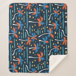 Cobertor Sherpa Beach Vibes: Elegância Havaiana Vintage.