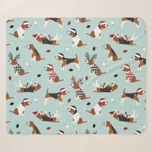 Cobertor Sherpa Beagles Blue Sherpa Blanket