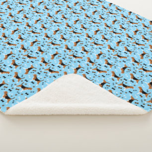 Cobertor Sherpa Beagles Dog Patterno Blue
