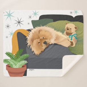 Cobertor Sherpa BEARY AWAKE - CHOW sherpa blanket