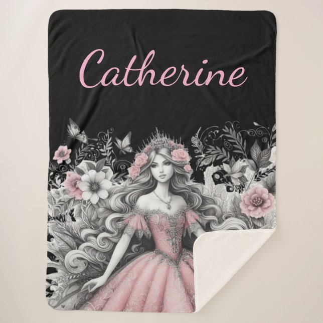 Cobertor Sherpa beautiful princess queen birthday Sherpa Blanket (Frente)