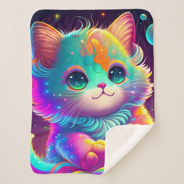 Cobertor Sherpa "Bebê gatinho" (Frente)