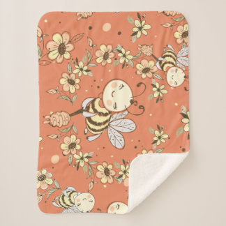 Cobertor Sherpa Bee Painting