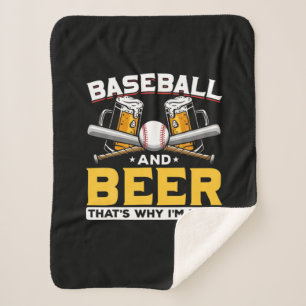 Cobertor Sherpa Beer Drinker Baseball Beer Humor Birthday