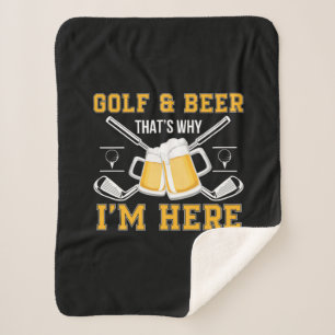 Cobertor Sherpa Beer Drinker Golf And Beer Birthday
