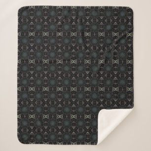 Cobertor Sherpa bege roxo design geométrico