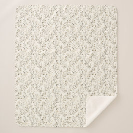 Cobertor Sherpa Beige Cream Gray Brown Botanical Leaves Neutral 