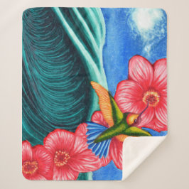 Cobertor Sherpa Beija-flor Oceano