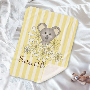 Cobertor Sherpa Beijo De Cartoon Animal Koala Amarelo