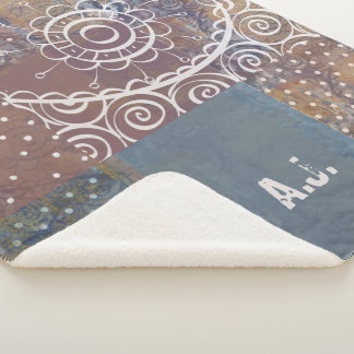 Cobertor Sherpa Bela arte, azul-marrom, industrial, cobre