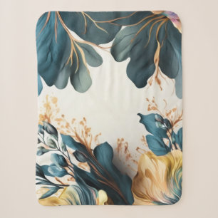 Cobertor Sherpa Bela floral em aquarela