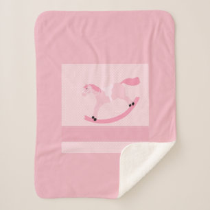 Cobertor Sherpa Bela Menina Rosa, Cavalo Fogueiro