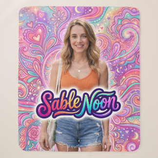 Cobertor Sherpa Bela Pose de Sable Noon #1 Com Fundo Colorido