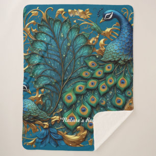 Cobertor Sherpa "Beleza Eterno de Peacock"