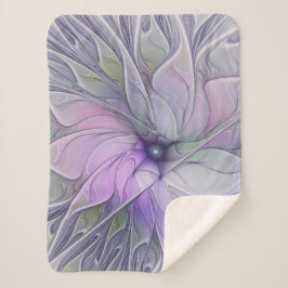 Cobertor Sherpa Beleza Impressionante Flor de Arte Fractal Abstrat