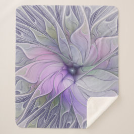 Cobertor Sherpa Beleza Impressionante Flor de Arte Fractal Abstrat